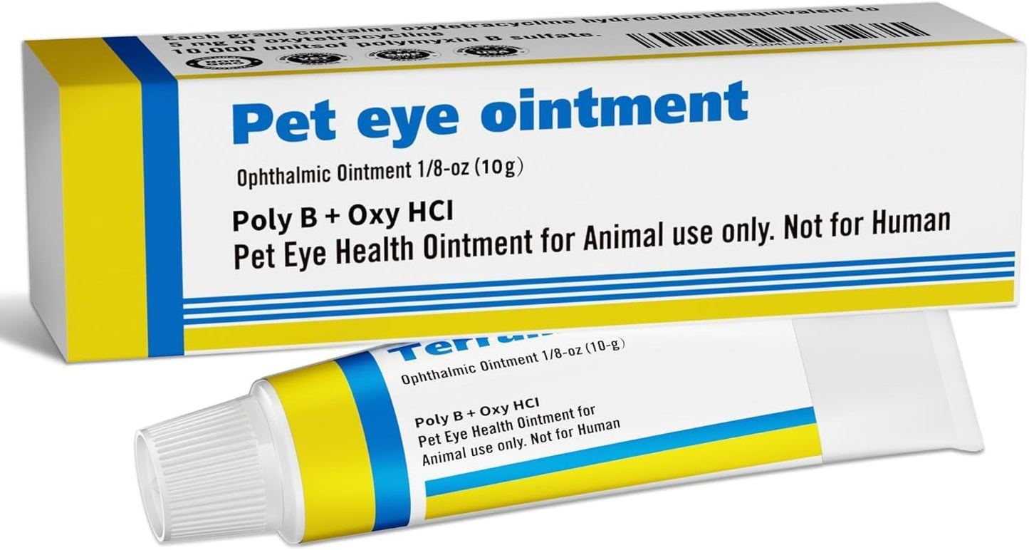 GÜLLÜOGLU Pet Eye Cream for Dogs, Cats, Cattle, Sheep, Horse, Bird 1/8 oz /3,5gr, 1 Premium Pet Eye Area Balm Daily Care for Animals, Care, Tube