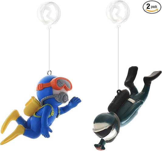 2-Pack Cute Little Diver Fish Tank Decorations Aquarium Decoration Floating by SUPTEC%C2%AE