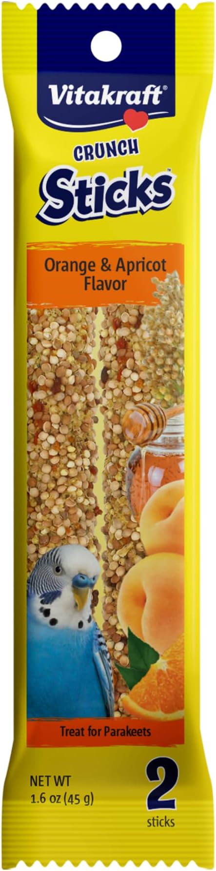 Vitakraft Crunch Sticks Parakeet Treat – 2 Sticks in Orange and Apricot Flavor by Vitakraft