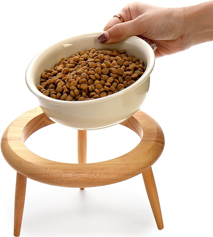 DEAYOU Ceramic Cat Bowl Adjustable, Tilted Elevated Raised Pet Dish, No Spill - Image 5