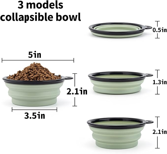 SLSON Collapsible Pet Feeder, 2 Pack Dog Bowls - Image 6