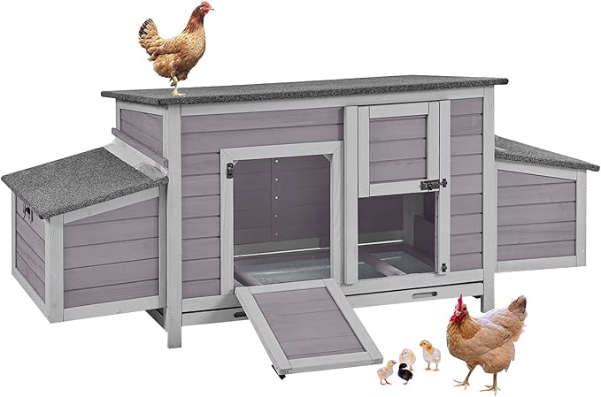 Aivituvin Chicken Coop Two Nesting Boxes Large Wooden Hen House Weatherproof by Aivituvin