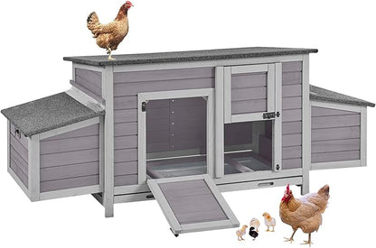 Aivituvin Chicken Coop Two Nesting Boxes Large Wooden Hen House Weatherproof by Aivituvin