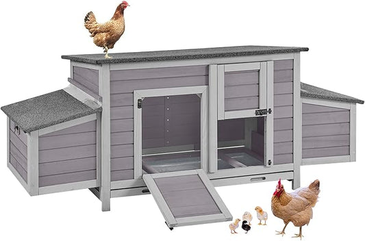Aivituvin Chicken Coop Two Nesting Boxes Large Wooden Hen House Weatherproof by Aivituvin