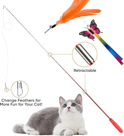 Cat Toys for Indoor Cats, 13 Packs Interactive Cat Wand Toy Set - Image 2