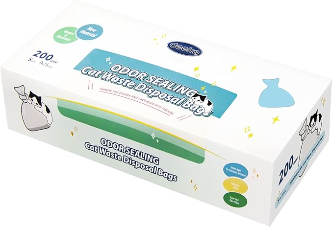 Odor Sealing Waste Disposal Bags S/200 Count Cat Litter Bags Unscented Cat poop by deefre