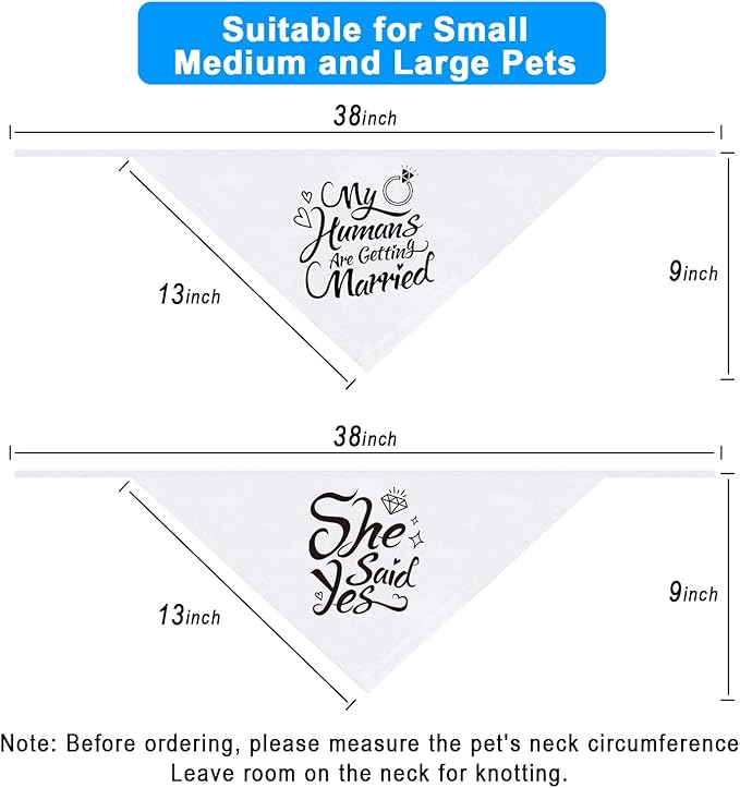 Engagement Gift, My Humans are Getting Married Dog Bandana, Wedding Photo Prop - Image 5