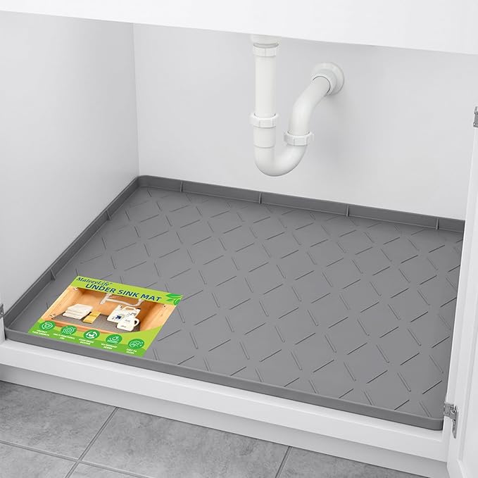Mateeylife Under Sink Mats for Kitchen Waterproof 28"X19", Undersink by MateeyLife