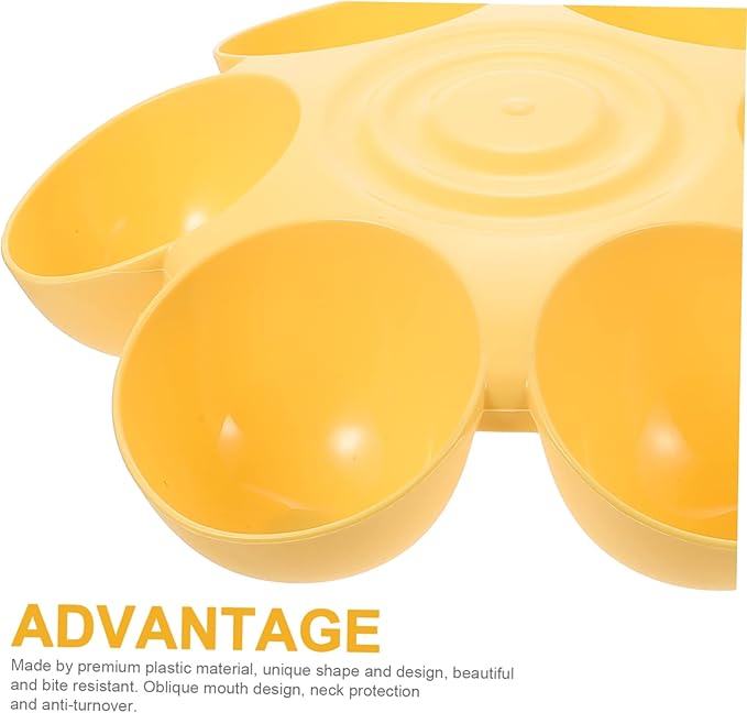 Abaodam Flower Shaped Multi Pet Feeding Bowl Plastic Dog and Cat Food Dish - Image 5