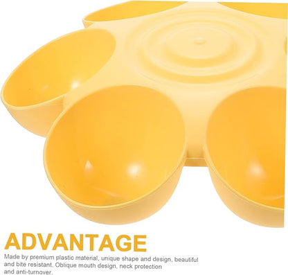 Abaodam Flower Shaped Multi Pet Feeding Bowl Plastic Dog and Cat Food Dish - Image 5