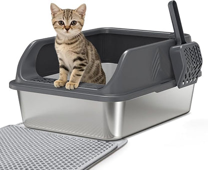 Stainless Steel Litter Box by AKAOLA