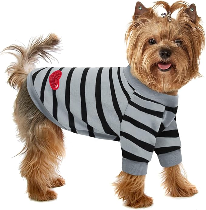 Pet Dog Striped T-Shirt Dogs Cats Cotton Vest Spring Summer Pet Apparel Tee by PREFERHOUSE