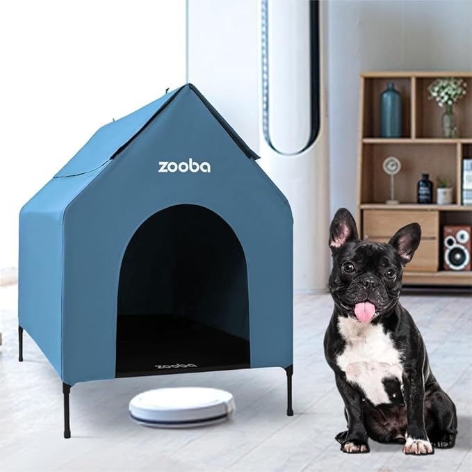 Zooba 29" 2-in-1 Dog House for Medium Dogs, Elevted Dog House Outdoor/Indoor - Image 9