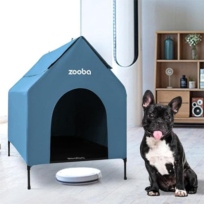 Zooba 29" 2-in-1 Dog House for Medium Dogs, Elevted Dog House Outdoor/Indoor - Image 9
