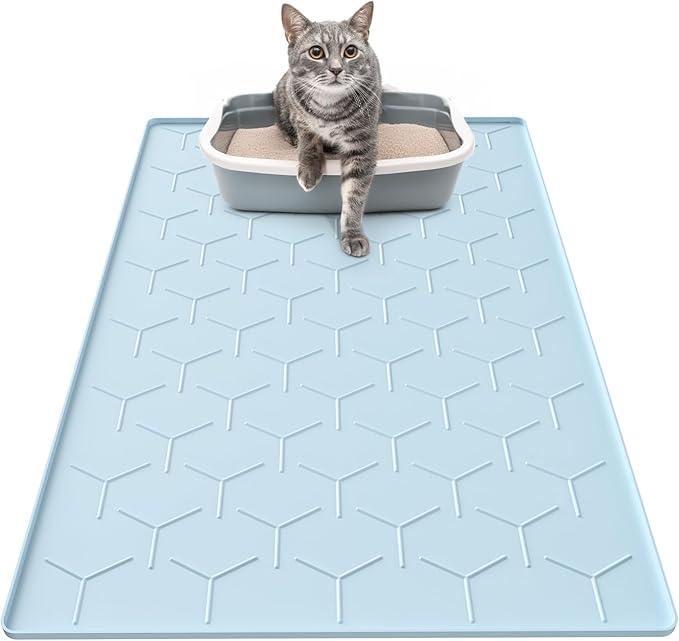 Garoopion Silicone Cat Litter Trapping Mat, Large Waterproof 34" X 22" Cat by Garoopion