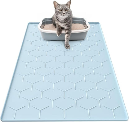 Garoopion Silicone Cat Litter Trapping Mat, Large Waterproof 34" X 22" Cat by Garoopion