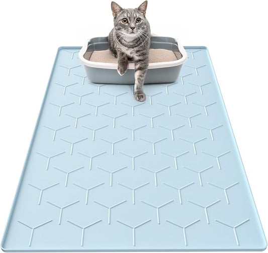 Garoopion Silicone Cat Litter Trapping Mat, Large Waterproof 34" X 22" Cat by Garoopion