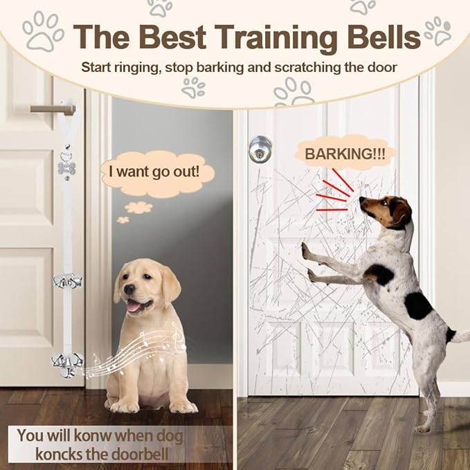 2 Pack Dog Door Bells, Dog Doorbell to go Outside Puppy Train Bell - Image 4