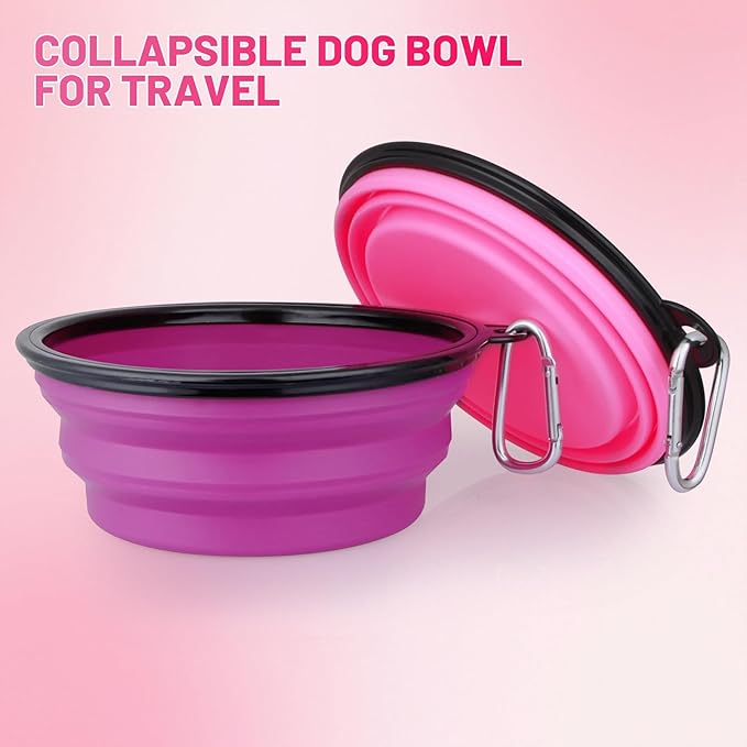 Dog Bowl Large Pet Collapsible Bowls, 2 Pack Collapsible Dog Water Bowls - Image 5
