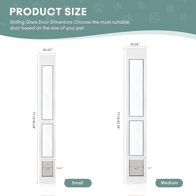 Sliding Glass Door Pet Door Insert – No-Cut, All-Metal Frame & Magnetic Flat - Image 2