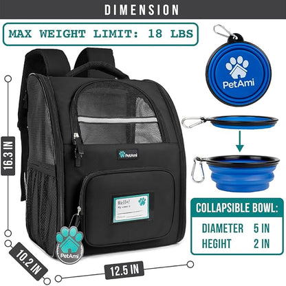 PetAmi Dog Backpack Carrier for Small Medium Dogs Large Cats up to 18 lbs - Image 2
