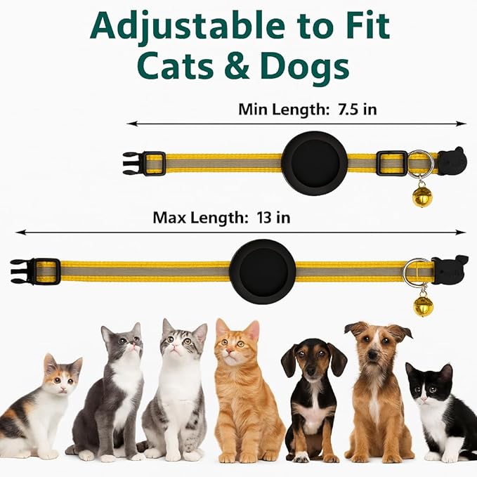 AirTag Cat Collar with AirTag Holder, Breakaway Reflective Cat Tracker Collar - Image 2