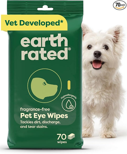 Earth Rated Vet-Developed Dog Eye Wipes, Hypoallergenic Pet Wipes by EarthRated
