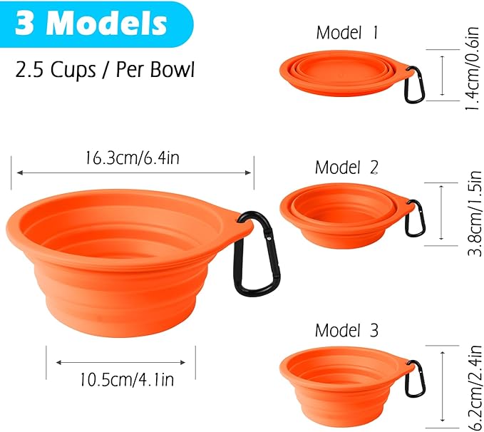 PetBonus 2-Pack Silicone Collapsible Dog Bowls, BPA Free Dishwasher Safe - Image 3
