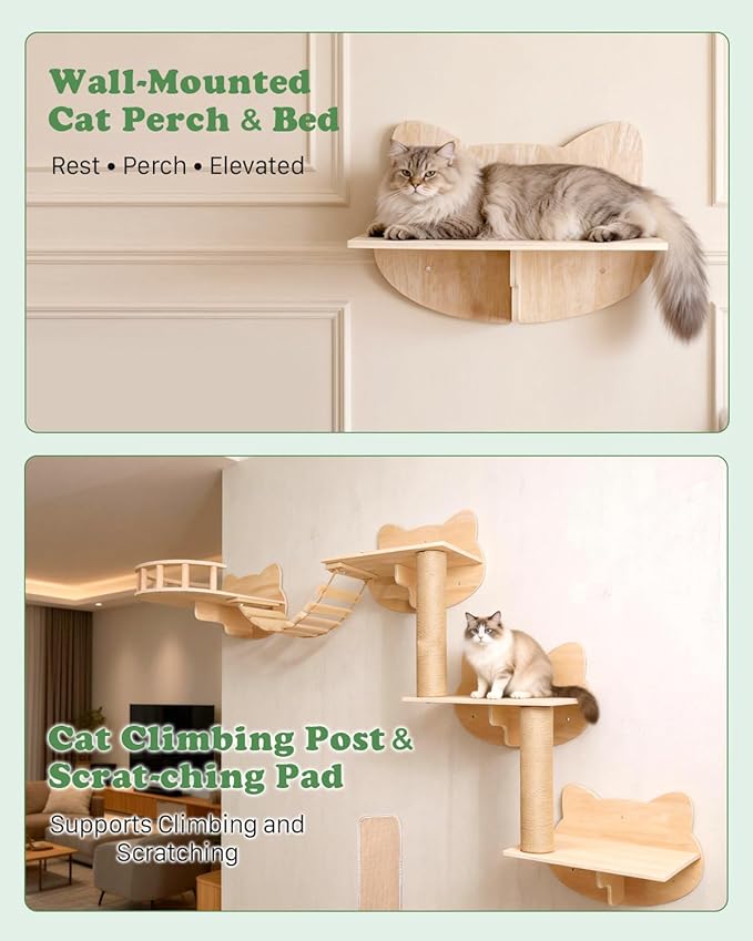 Cat Wall Shelves, 16 in 1 Cat Wall Furniture - Image 6