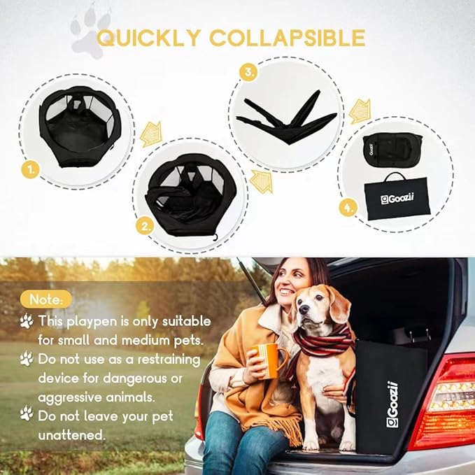 GOOZII Kitten Cat Playpen for Indoor Cats Enclosed, Portable Foldable Pet Dog - Image 6