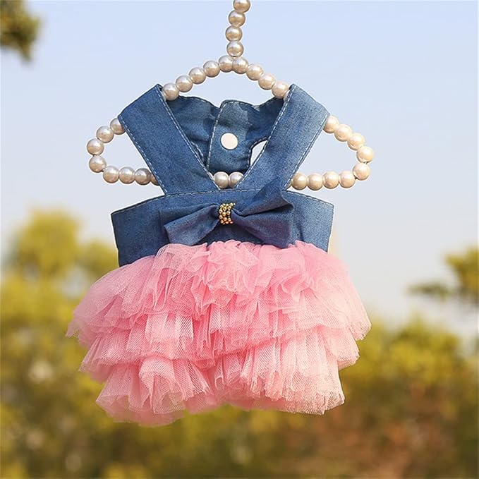 Dog Dresses, Fashion Pet Dog Clothes, Striped Mesh Puppy Dogs Princess Dresses - Image 9