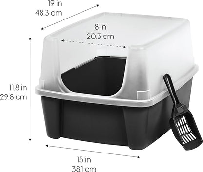 IRIS USA Cat Litter Box Large Open Top - Image 2