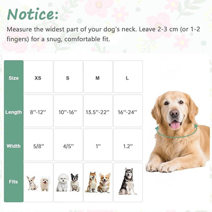 Dog Collar with Pink Floral Patterns, Spring Summer Collection Green Dog Collar - Image 2