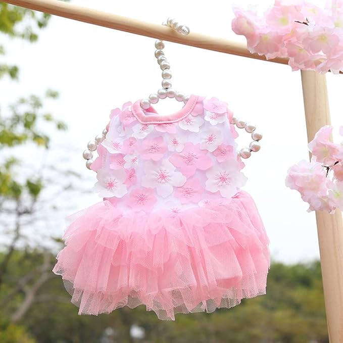 Dog Dresses, Fashion Pet Dog Clothes, Striped Mesh Puppy Dogs Princess Dresses - Image 6