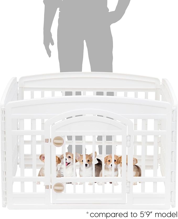 IRIS USA Dog Playpen with Door, 24” 4 Panel Pet Exercise Pen – Indoor Outdoor - Image 2