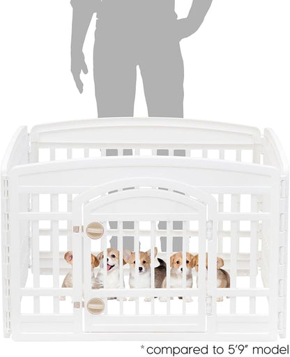 IRIS USA Dog Playpen with Door, 24” 4 Panel Pet Exercise Pen – Indoor Outdoor - Image 2