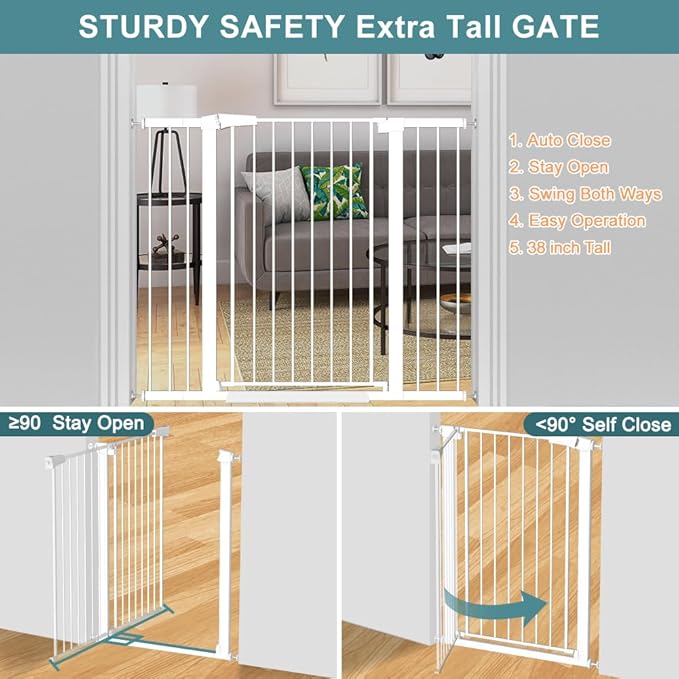 Fairy Baby 24.0"-26.7" Inch Narrow Baby Gate, Metal Safety Child Gate - Image 7