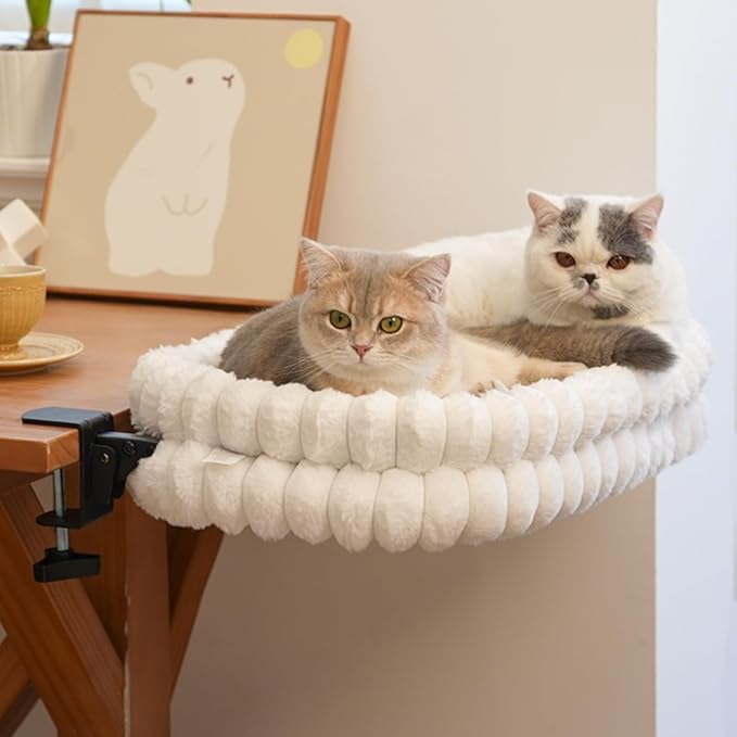 CHEERPALS Cat Desk Bed with Reversible Cushion, 90°Foldable Cat Hammock by CHEERPALS