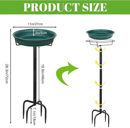 35.5In Freestanding Birdbaths Bowl Outdoor, Standing Garden Bird Bath Bird - Image 2
