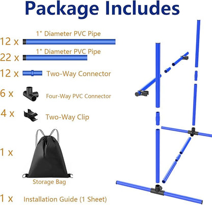 6 Weave Poles & 2 Hurdle Dog Agility Set, Indoor & Outdoor Training Equipment - Image 5