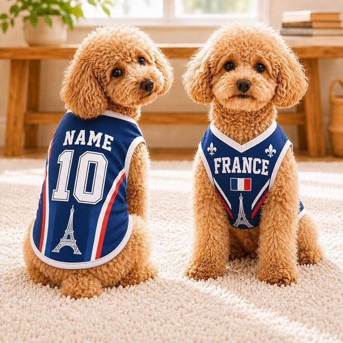 V-DECORPARKS Personalized Pet Soccer Jersey Custom Name Number Dog Cat Football - Image 4
