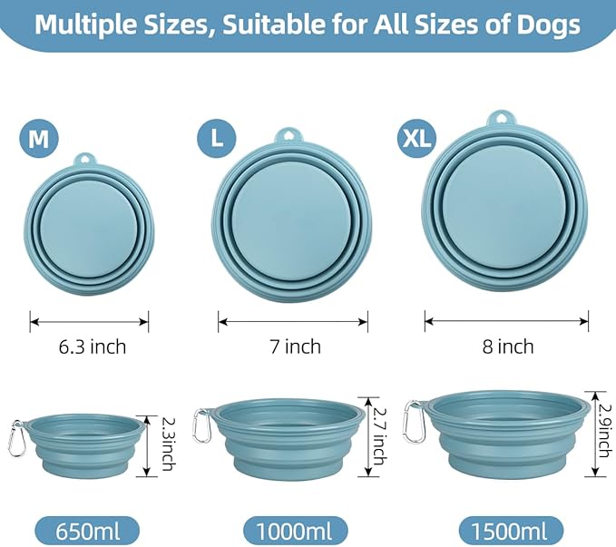 Kytely 2 Pack Collapsible Dog Bowls - 1000ml Portable Pet Food & Water Bowls - Image 7