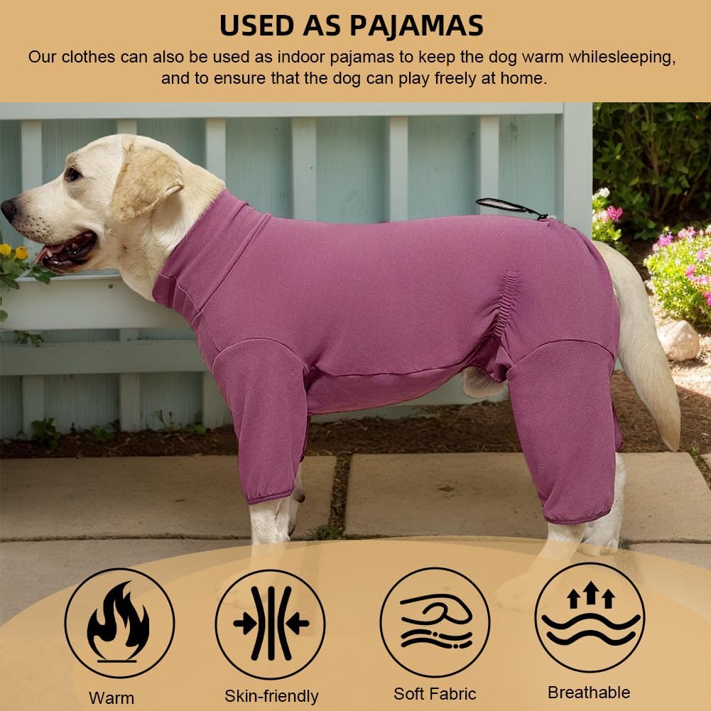 Dog Pyjamas PJS Sweater Clothes and Home Clothing Suitable for Medium to Large Breeds of Dogs, Dog Neutering Suits, Extra-Large Stretch Fabric, Four-Legged Clothes(Thickened Red, 3XL)