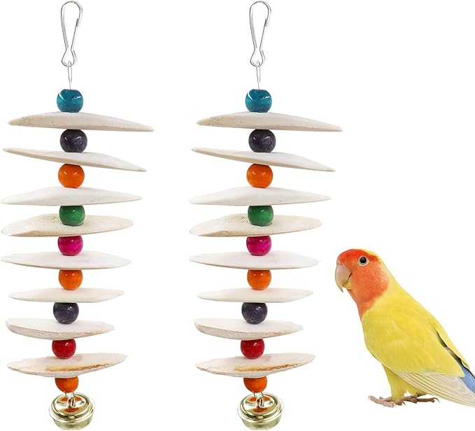 2 Pack Bird Toys with Cuttlebone, Parakeet Toys, Bird Beak Grinding Stone by Unknown