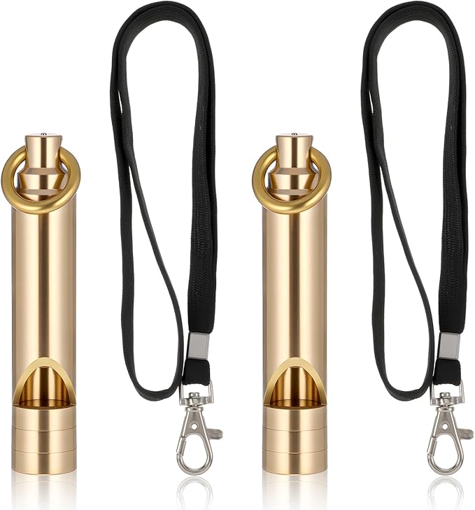 2 PCS Brass Survival Whistle, 125 Db Loud Emergency Whistle Portable Survival by Unknown
