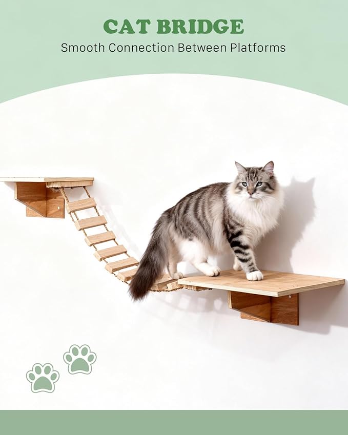 6 in 1 Cat Wall Shelves, Cat Wall Furniture - Image 3