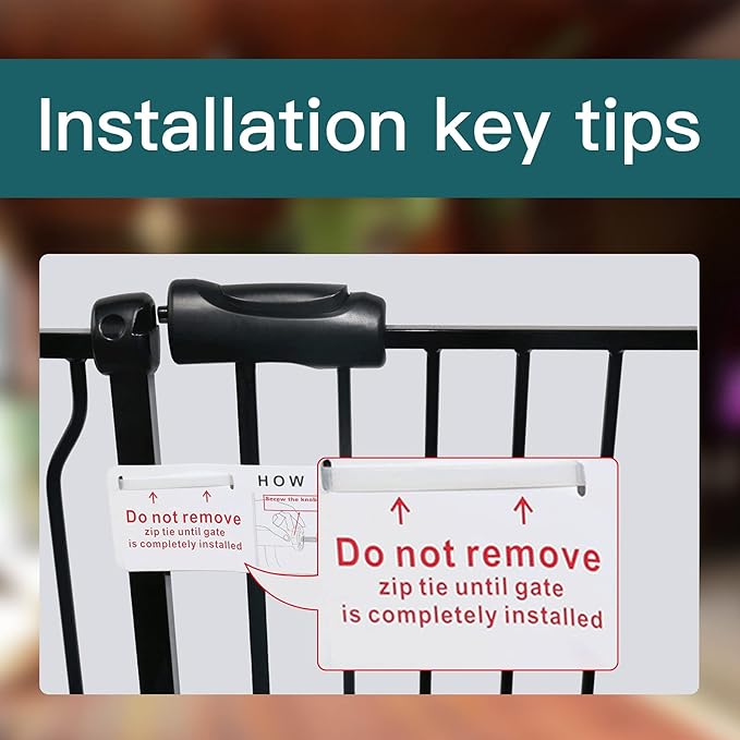 Extra Wide Baby Gate Tension Indoor Safety Gates Black Metal Large Pressure - Image 6