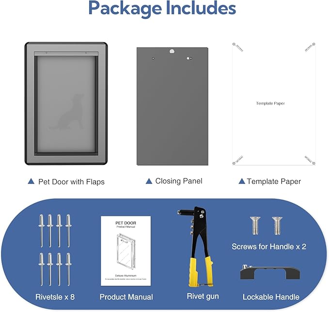 Full Enclosed Magnetic Flaps Dog Door, Rustproof Aluminum Alloy Frame, Extreme - Image 7