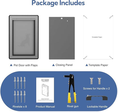 Full Enclosed Magnetic Flaps Dog Door, Rustproof Aluminum Alloy Frame, Extreme - Image 7