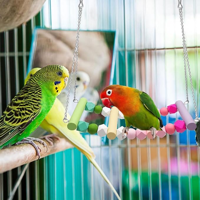 Bird Swing, Colorful Bird Hanging Bridge Swing - Image 7